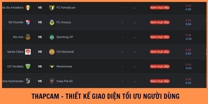 Giao diện chuyên nghiệp thapcamtv, tối ưu khi trải nghiệm