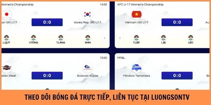 Theo dõi bóng đá trên Luongsontv trực tiếp và đầy đủ